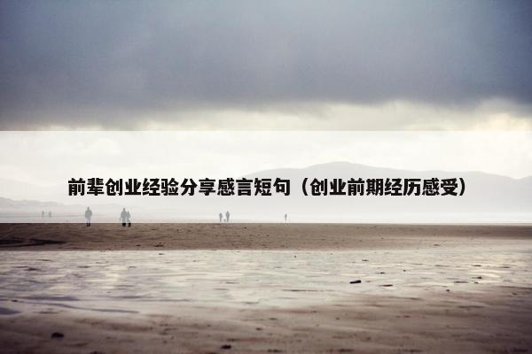 前辈创业经验分享感言短句（创业前期经历感受）