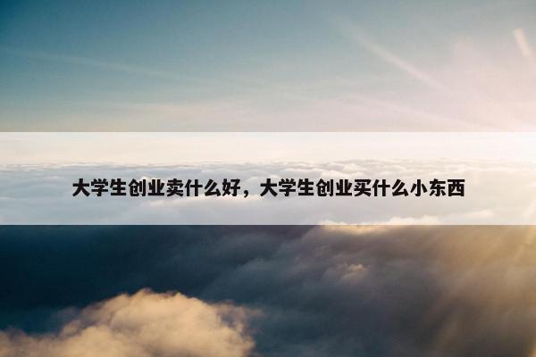 大学生创业卖什么好，大学生创业买什么小东西