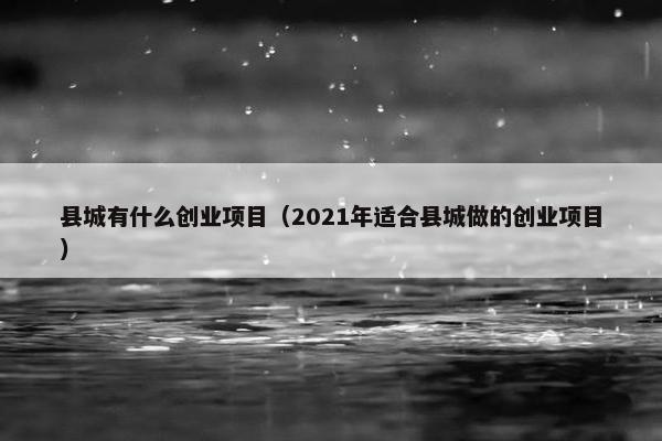 县城有什么创业项目（2021年适合县城做的创业项目）