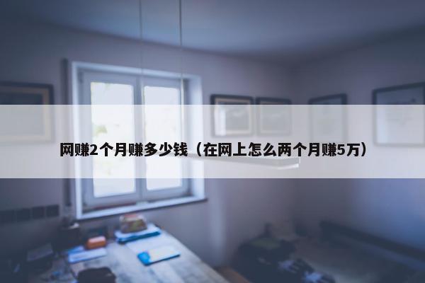 网赚2个月赚多少钱（在网上怎么两个月赚5万）