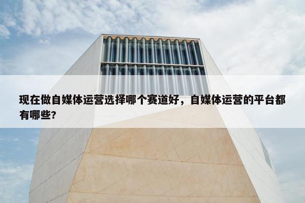 现在做自媒体运营选择哪个赛道好，自媒体运营的平台都有哪些?