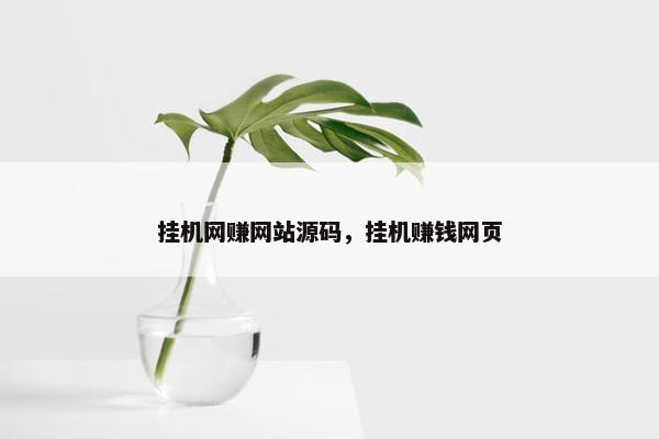 挂机网赚网站源码，挂机赚钱网页