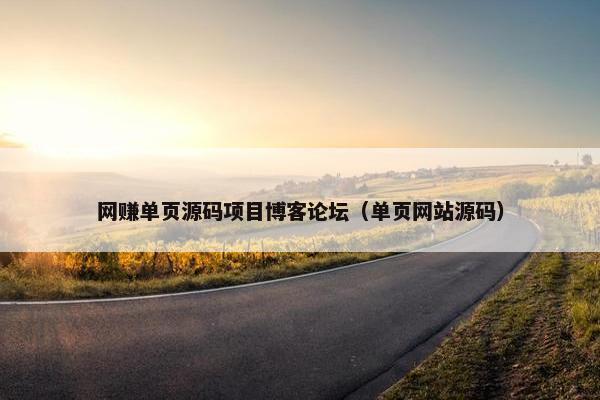 网赚单页源码项目博客论坛（单页网站源码）