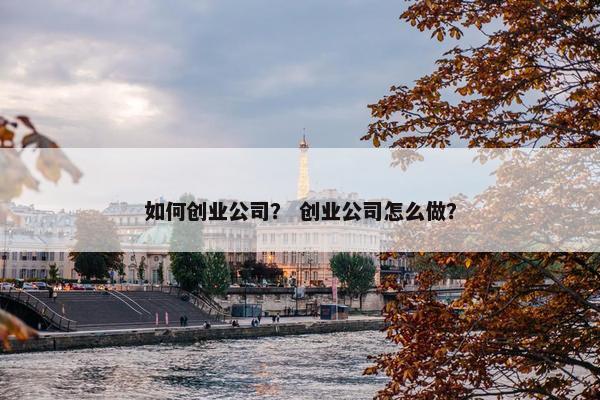 如何创业公司？ 创业公司怎么做？