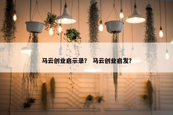 马云创业启示录？ 马云创业启发？