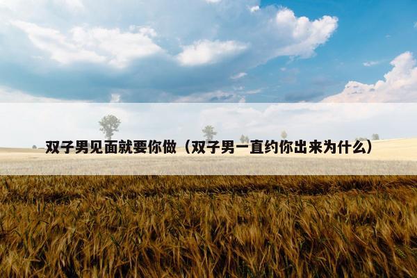 双子男见面就要你做（双子男一直约你出来为什么）
