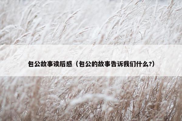 包公故事读后感（包公的故事告诉我们什么?）