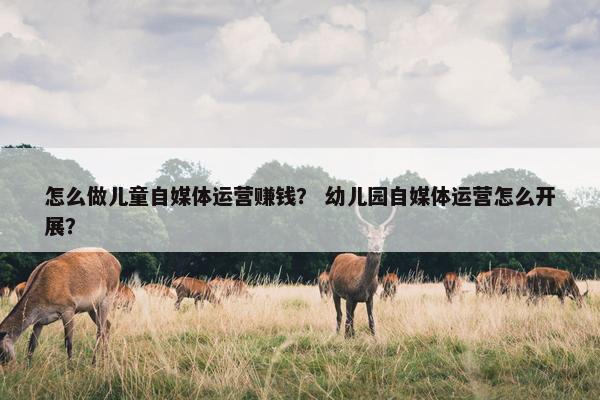 怎么做儿童自媒体运营赚钱? 幼儿园自媒体运营怎么开展? 怎么做儿童自媒体运营赚钱? 幼儿园自媒体运营怎么开展?