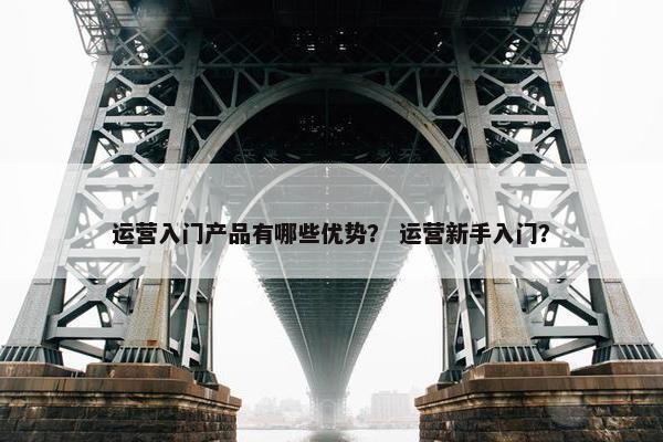 运营入门产品有哪些优势？ 运营新手入门？