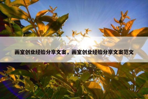 画室创业经验分享文案，画室创业经验分享文案范文