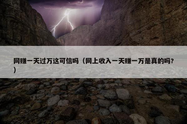 网赚一天过万这可信吗（网上收入一天赚一万是真的吗?）