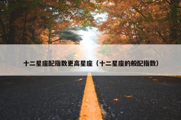 十二星座配指数更高星座（十二星座的般配指数）