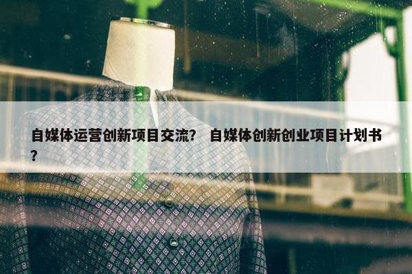 自媒体运营创新项目交流？ 自媒体创新创业项目计划书？