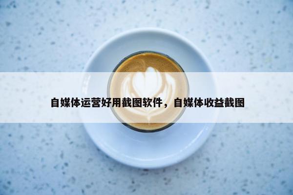 自媒体运营好用截图软件，自媒体收益截图