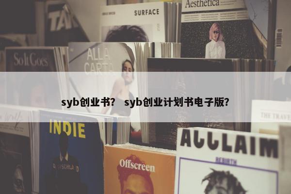 syb创业书？ syb创业计划书电子版？