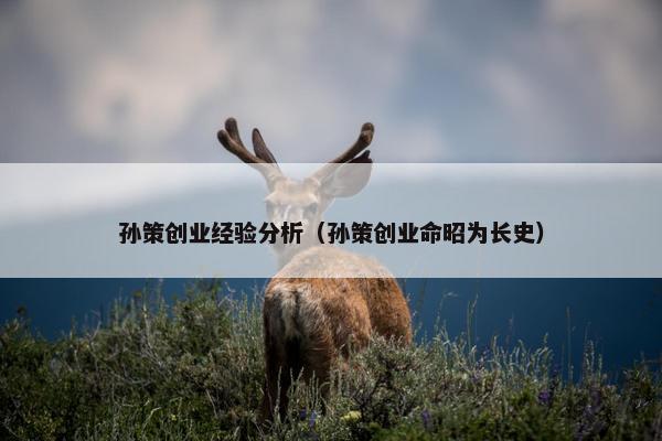 孙策创业经验分析(孙策创业命昭为长史) 孙策创业经验分析(孙策创业命昭为长史)