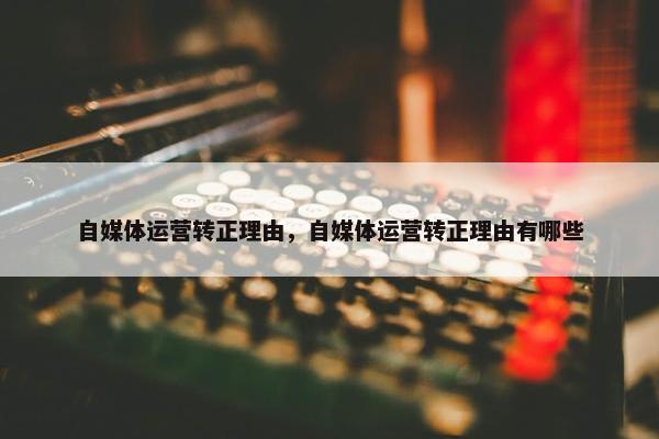 自媒体运营转正理由，自媒体运营转正理由有哪些