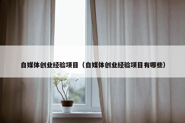 自媒体创业经验项目（自媒体创业经验项目有哪些）