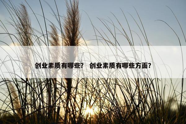 创业素质有哪些？ 创业素质有哪些方面？
