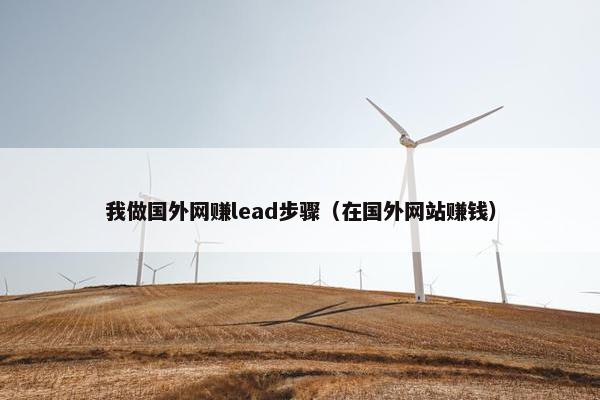 我做国外网赚lead步骤（在国外网站赚钱）