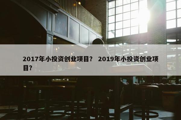 2017年小投资创业项目？ 2019年小投资创业项目？