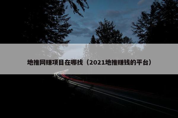 地推网赚项目在哪找（2021地推赚钱的平台）
