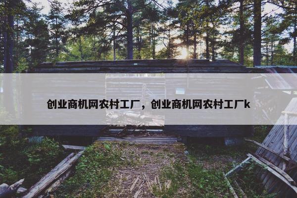创业商机网农村工厂，创业商机网农村工厂k