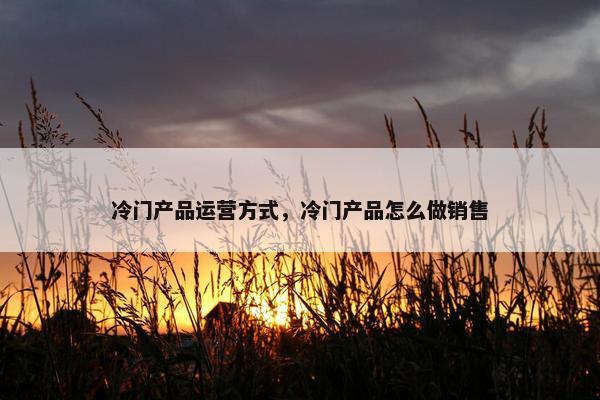 冷门产品运营方式,冷门产品怎么做销售 冷门产品运营方式,冷门产品怎么做销售