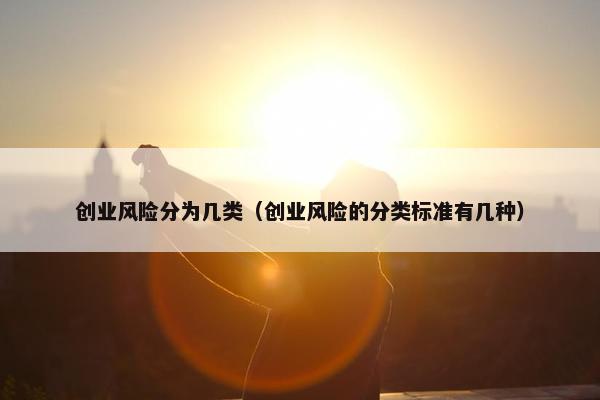 创业风险分为几类（创业风险的分类标准有几种）