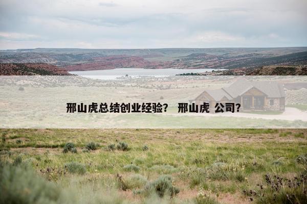 邢山虎总结创业经验？ 邢山虎 公司？