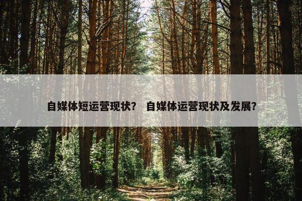 自媒体短运营现状? 自媒体运营现状及发展? 自媒体短运营现状? 自媒体运营现状及发展?
