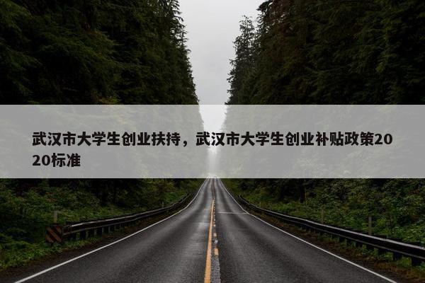 武汉市大学生创业扶持，武汉市大学生创业补贴政策2020标准